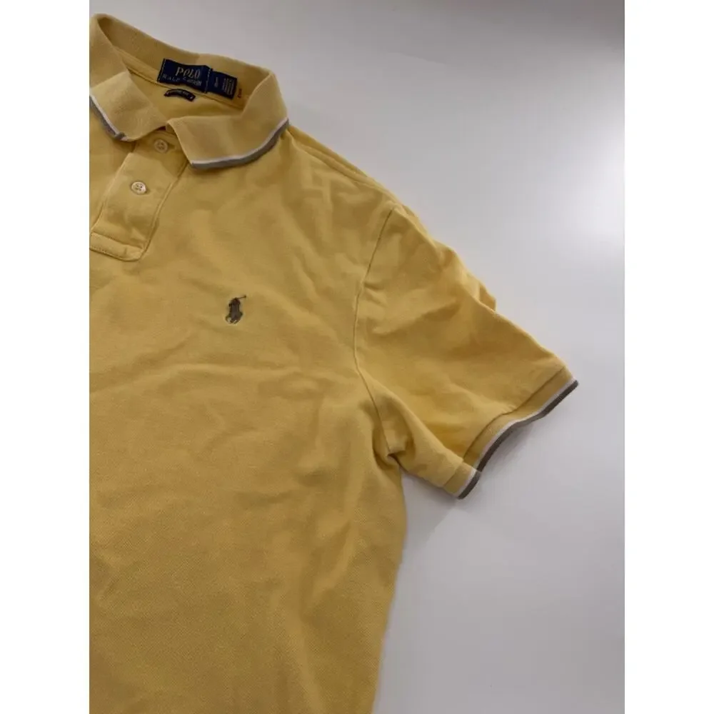 POLO Ralph Lauren Men’s Butter Yellow Polo Shirt Short Sleeve Cotton Large